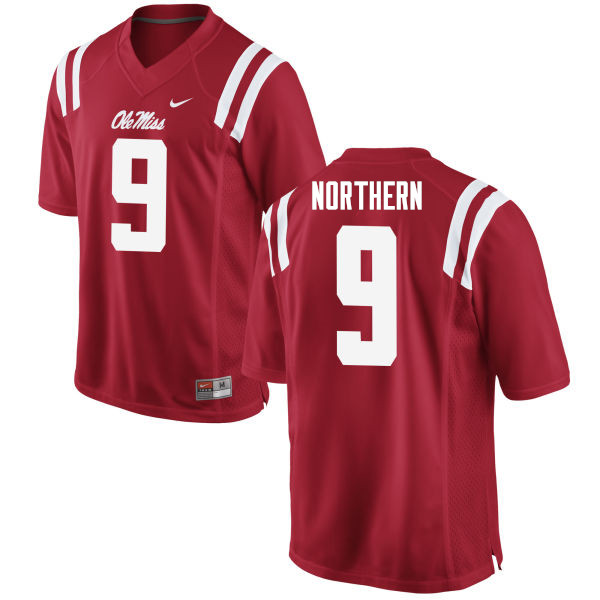 Hal Northern Ole Miss Rebels NCAA Men's Red #9 Stitched Limited College Football Jersey MQZ6758YV